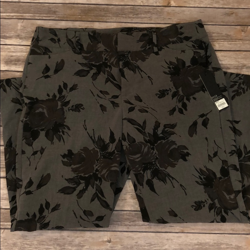 ELLE Collection Floral dress pants size 14 NWT